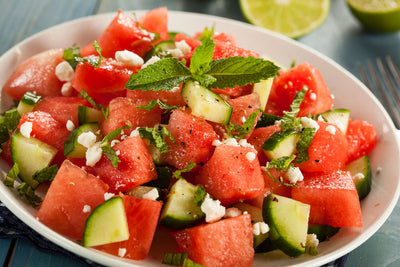 Wassermelonen-Salat mit Gurken und Feta